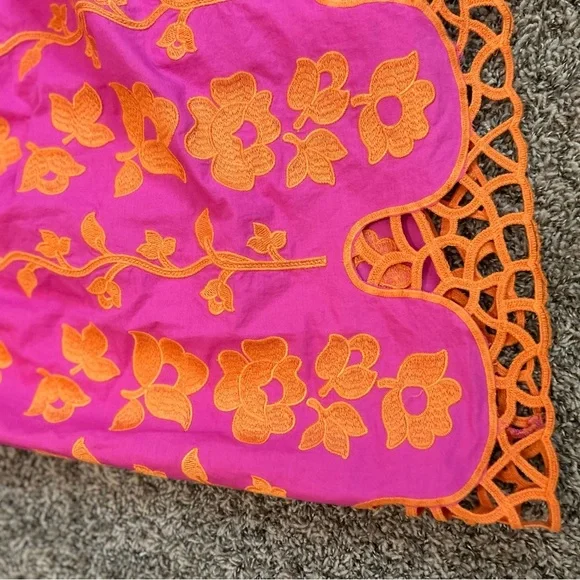 Anthropologie Vibrant Pink and Orange Midi Dress - Picture 4 of 12